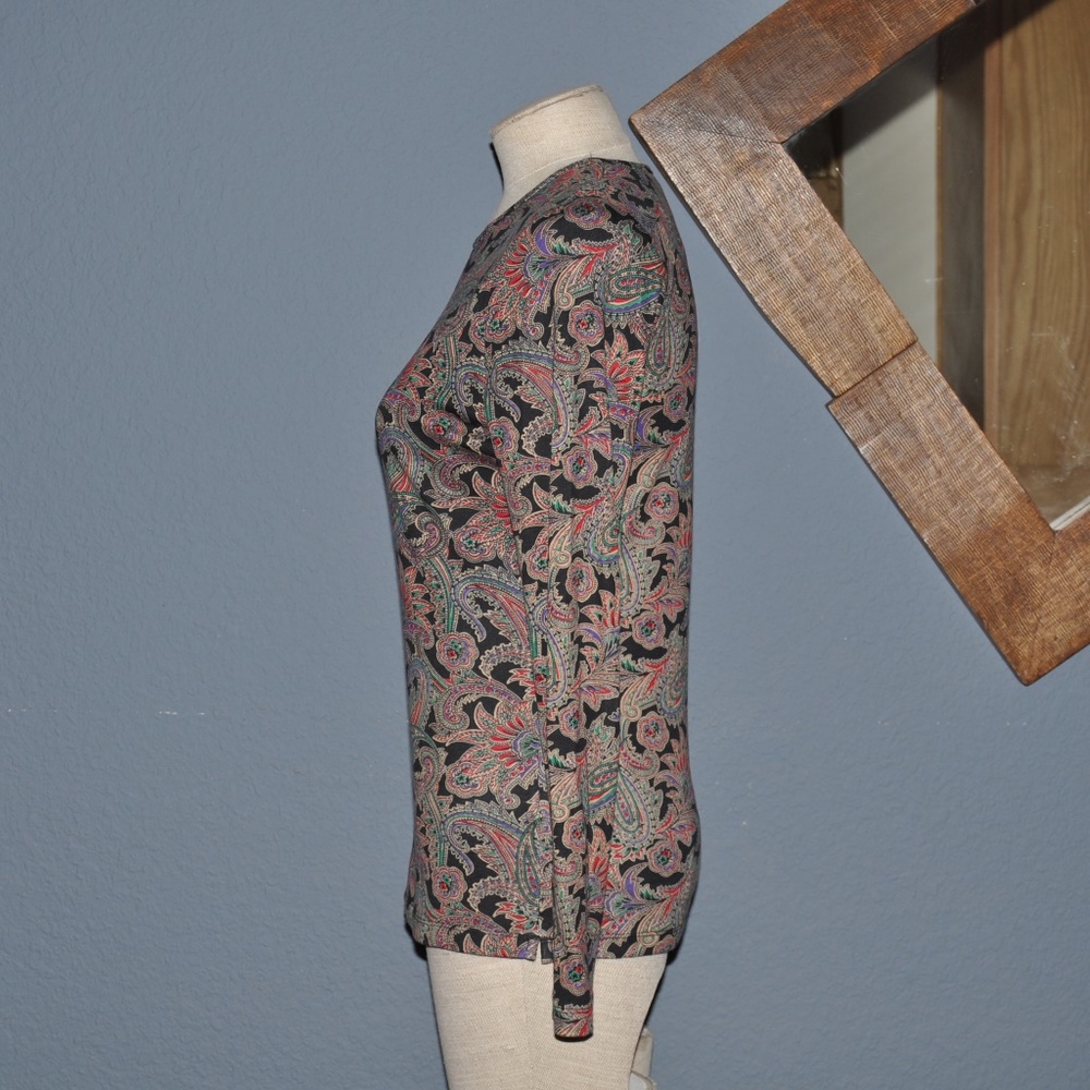 RALPH LAUREN Paisley Print Long Sleeve Top [F3] - Picture 4 of 7
